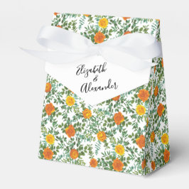 Caixinha De Lembrancinhas Orange Rosa Wedding Floral Modern