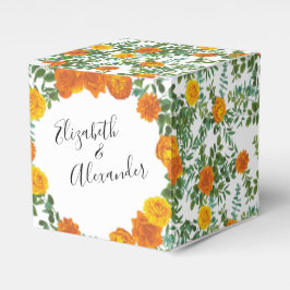 Caixinha De Lembrancinhas Orange Rosa Wedding Floral Modern