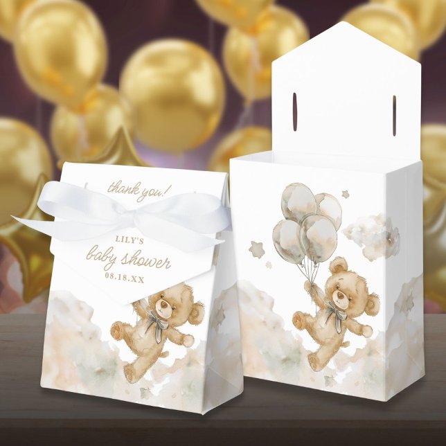Caixinha De Lembrancinhas Órbitos bonitos Esperar Sexo Chá de fraldas neutro (Cute Bearly Wait Gender Neutral Baby Shower Favor Boxes)