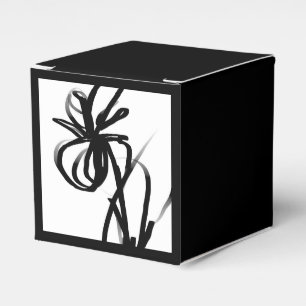 Caixinha De Lembrancinhas Orchid Blanc: Abstrato branco e preto