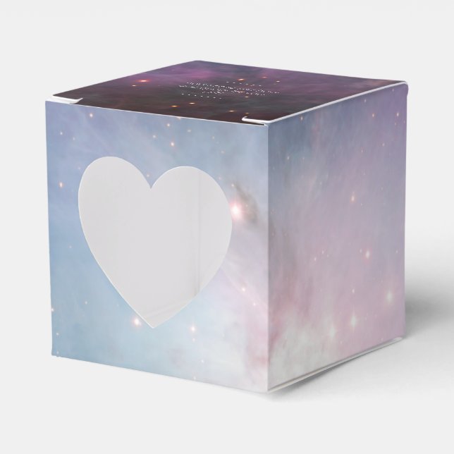 Caixinha De Lembrancinhas Orgânico branco a favor da retro-orifícios nebulos (Frente)