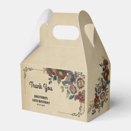 Caixinha De Lembrancinhas Ornamento Antigo Floral Aniversário Obrigado