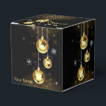 Caixinha De Lembrancinhas Ornamentos de Ouro de Natal Brilhantes Estrelas Ne<br><div class="desc">Os Ornamentos De Ouro De Natal Brilhantes Estavam Em Caixas Pretas De Favor. Único,  bonito,  na moda design. Fácil de ser personalizado. O estilo,  o tamanho e as cores da fonte podem ser alterados. Itens correspondentes disponíveis.</div>