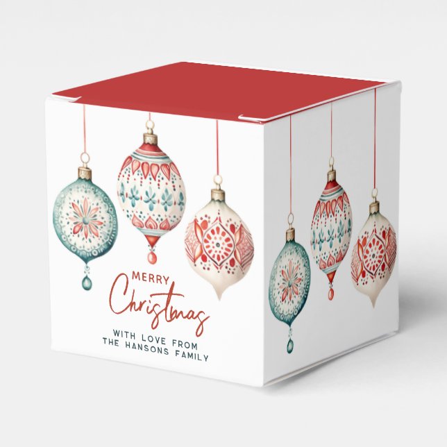 Caixinha De Lembrancinhas Ornamentos modernos de estilo nórdico Feliz Natal (Frente)