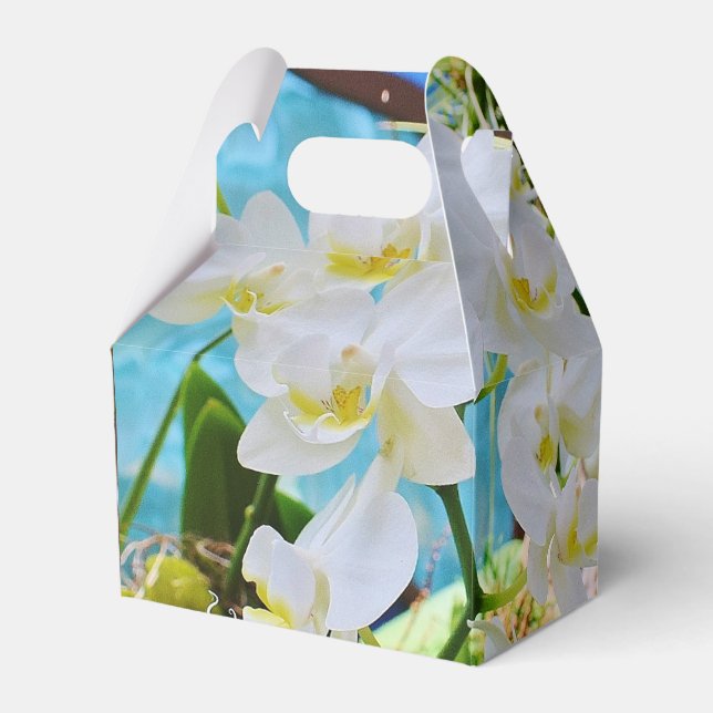 Caixinha De Lembrancinhas Orquídeas brancas (Frente)