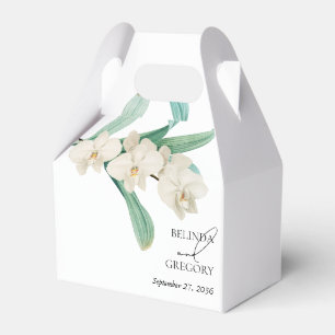 Caixinha De Lembrancinhas Orquídeas Brancas Aquarela Casamento Floral