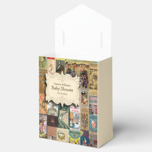 Caixinha De Lembrancinhas Os livros do vintage trazem um chá de fraldas do