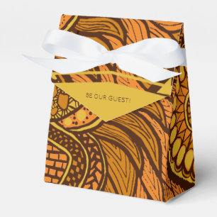 Caixinha De Lembrancinhas Ouro alaranjado de Ancara Brown do africano floral