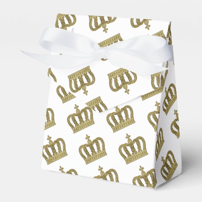 Caixinha De Lembrancinhas Ouro Coroa - luxo Real 2 (Frente)