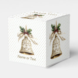 Caixinha De Lembrancinhas Ouro de Natal Shiny Stars Green Folhas