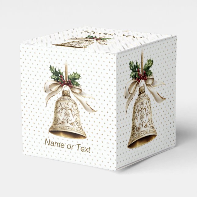 Caixinha De Lembrancinhas Ouro de Natal Shiny Stars Green Folhas (Frente)