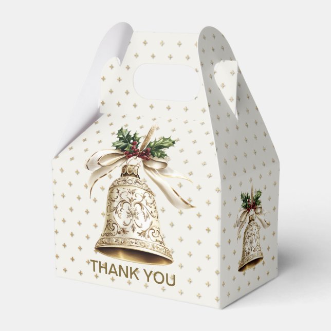 Caixinha De Lembrancinhas Ouro de Natal Shiny Stars Green Folhas (Frente)