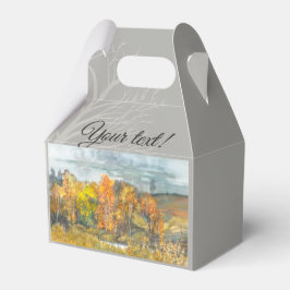 Caixinha De Lembrancinhas Ouro laranja florestal do outono