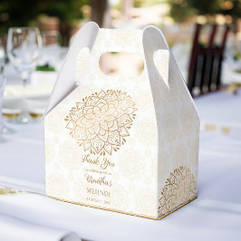 Caixinha De Lembrancinhas Ouro mandala Mehndi nome personalizado