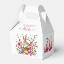 Caixinha De Lembrancinhas Ovos e Flores de Páscoa com Coelho Aquoso -