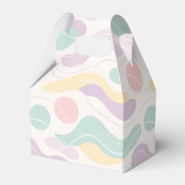 Caixinha De Lembrancinhas Padrão Abstrato Seamless Pastel Ondas e Círculos