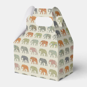 Caixinha De Lembrancinhas Padrão Animal Colorido de Elefante Contemporâneo