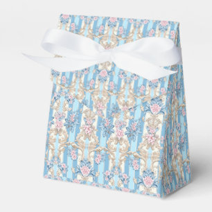 Caixinha De Lembrancinhas Padrão barroco azul-claro elegante