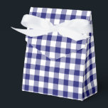 Caixinha De Lembrancinhas Padrão Clássico Azul Branco Verificado em Gingham<br><div class="desc">Caixa de Favoritos do Padrão Gingham com Verificação Azul Clássica</div>
