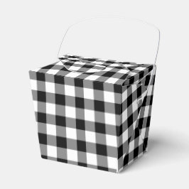 Caixinha De Lembrancinhas Padrão Clássico De Gingham Preto E Branco
