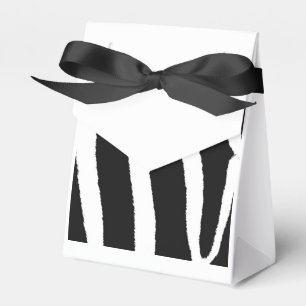 Caixinha De Lembrancinhas Padrão Clássico de Zebra Preto e Branco