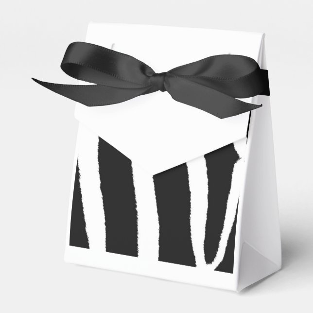 Caixinha De Lembrancinhas Padrão Clássico de Zebra Preto e Branco (Frente)