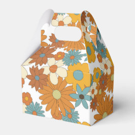 Caixinha De Lembrancinhas Padrão Colorido da Flor Retro