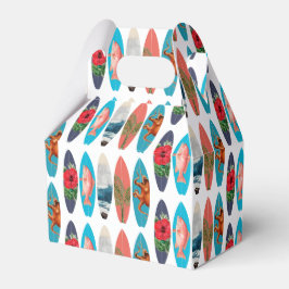 Caixinha De Lembrancinhas Padrão Colorido de Surfboards Retro