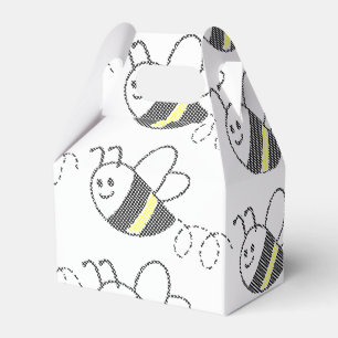 Caixinha De Lembrancinhas Padrão Cruzado Imprimir Cute Bee Shower