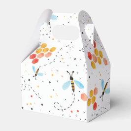 Caixinha De Lembrancinhas Padrão de Abelhas de Aquarela