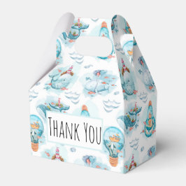 Caixinha De Lembrancinhas Padrão de Aquarela das Baleias Náuticas Cóticas
