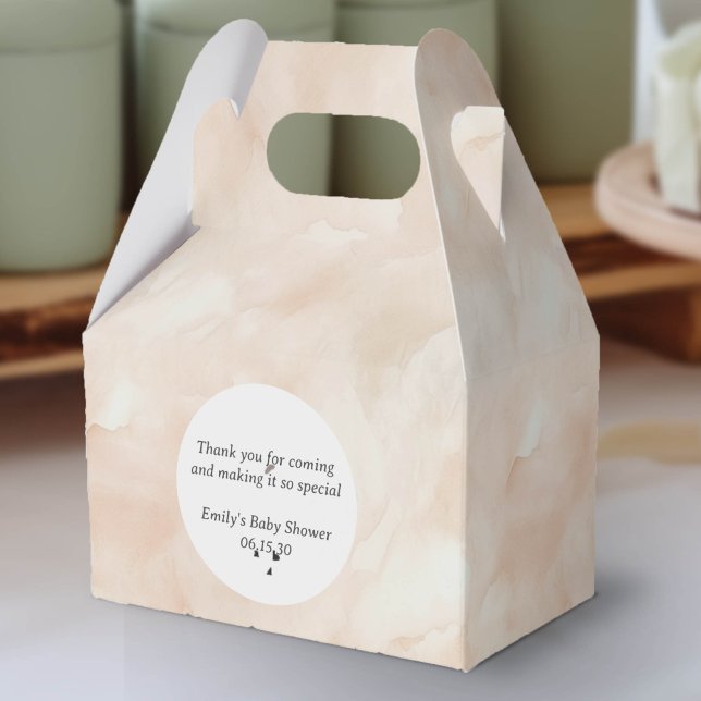 Caixinha De Lembrancinhas Padrão de Aquarela Delicada Simples de bege Modern (Beige watercolor Texture party favor box.)