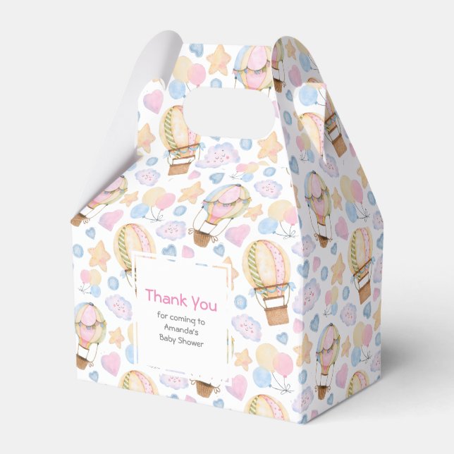 Caixinha De Lembrancinhas Padrão de Aquarela do Balão de Ar Quente (Frente)