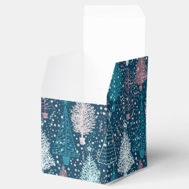 Caixinha De Lembrancinhas Padrão de Árvores de Natal abstrato