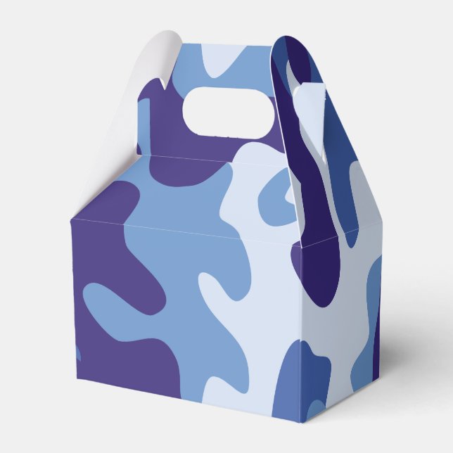 Caixinha De Lembrancinhas Padrão de camuflagem azul (Verso)