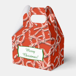 Caixinha De Lembrancinhas Padrão de Canas de Doces de Natal