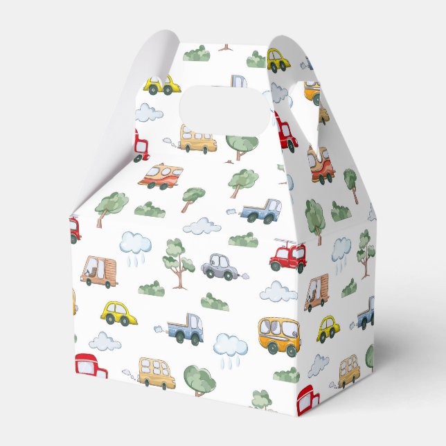 Caixinha De Lembrancinhas Padrão de Carros (Frente)