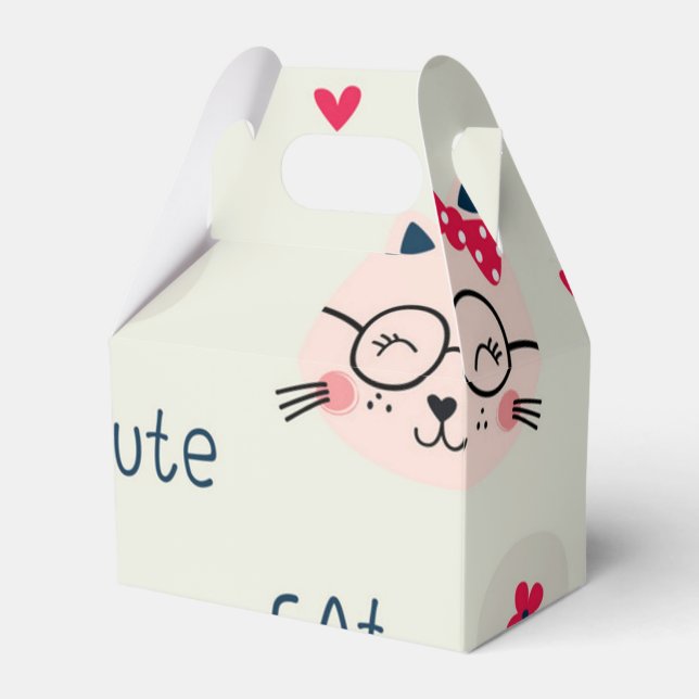 Caixinha De Lembrancinhas Padrão de Cat (Frente)