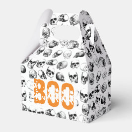 Caixinha De Lembrancinhas Padrão de Caveira de Bolinho Laranja Halloween Spo