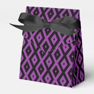 Caixinha De Lembrancinhas Padrão de diamante roxo e preto