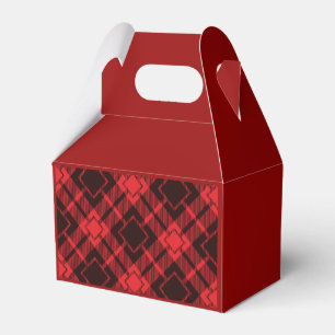 Caixinha De Lembrancinhas Padrão de diamante vermelho Tartan 