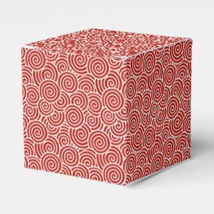 Caixinha De Lembrancinhas Padrão de espiral japonês - vermelho e branco pr