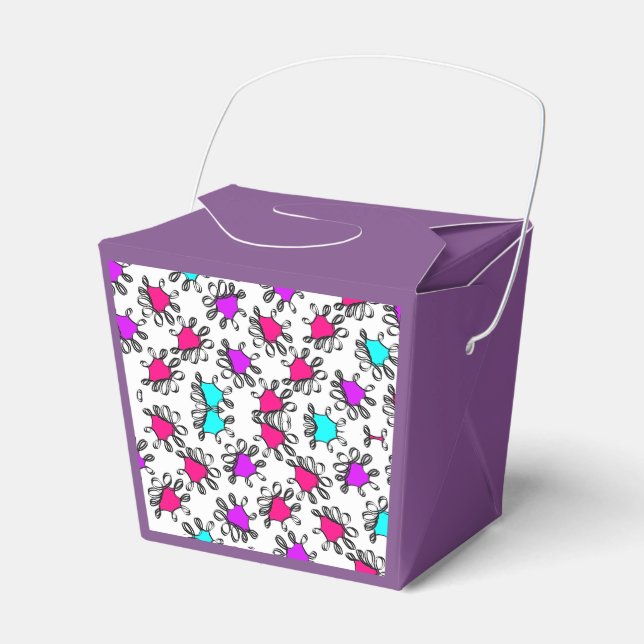 Caixinha De Lembrancinhas padrão de estilo roxo (Frente)