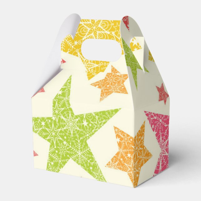 Caixinha De Lembrancinhas Padrão de estrelas (Frente)