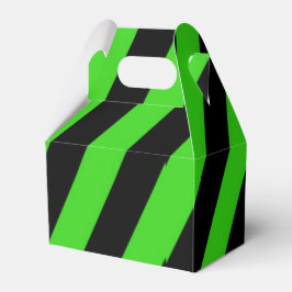 Caixinha De Lembrancinhas Padrão de faixas diagonais verdes e pretas