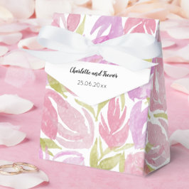 Caixinha De Lembrancinhas Padrão de Flores de Aquarela Púrpura da Fuchsia