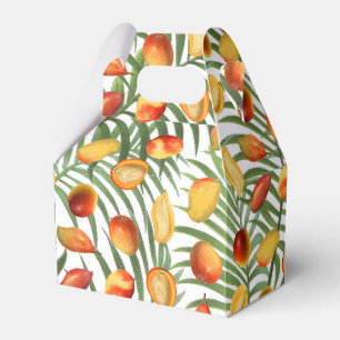 Caixinha De Lembrancinhas Padrão de Fruta de Verão Vintage Mango & Greenery