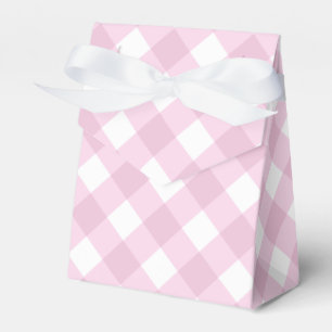 Caixinha De Lembrancinhas Padrão de Gingham Branco e Rosa Bebês