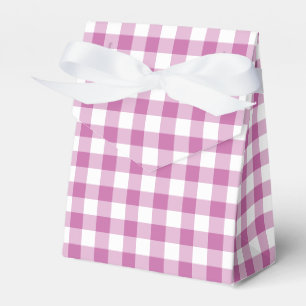 Caixinha De Lembrancinhas Padrão De Gingham Verificado A Cor Rosa E A Branc