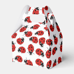 Caixinha De Lembrancinhas Padrão de Ladybug Vermelho e Preto
